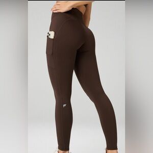 Fabletics Cacao Brown Leggings- Cold weather high waisted pocket leggings